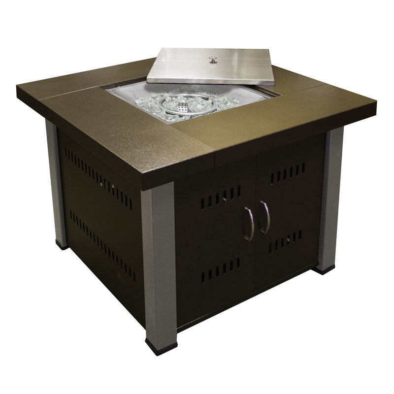 AZ Patio Heaters Hiland Stainless Steel Propane Fire Pit Table